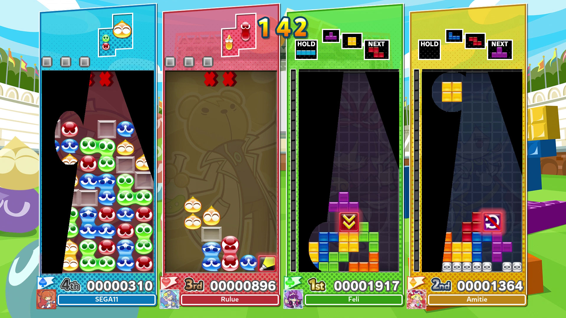 Puyo Puyo Tetris (Multi) é uma mistura de puzzles que nunca saiu